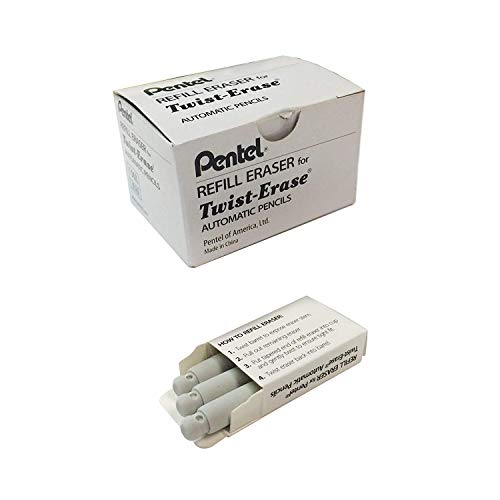 Pentel Refill Erasers For Pentel Twist-Erase Series Pencils – Pack of 36 (E10)