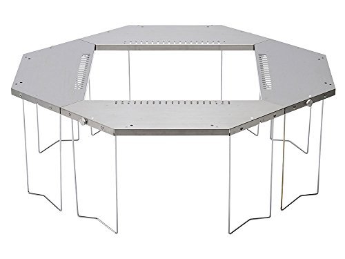 Snow Peak Jikaro Firering Table – Packable, Durable Stainless Steel Table Extension – 23 Ibs