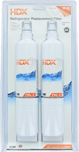 HDX FML-2 Replacement Water Filter / Purifier for LG Refrigerators (2 Pack)