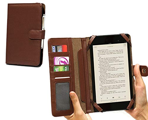 Navitech 7″ Brown Leather Book Style Folio Case/Cover & Stylus Pen Compatible with The Samsung Galaxy Tab 3 7.0 Lite & 4 7-inch Tablet
