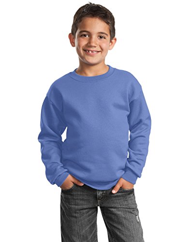 Port & Company – Youth Crewneck Sweatshirt. PC90Y, Carolina Blue, X-Small