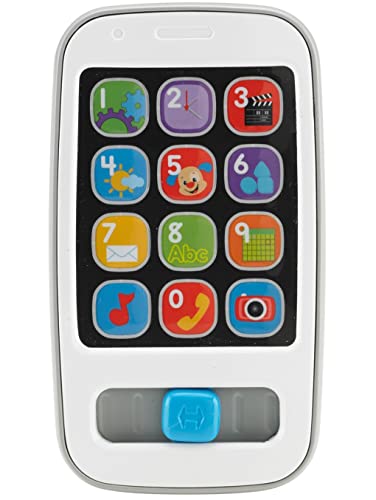 Fisher-Price Laugh & Learn Smart Phone – Gray, pretend phone musical infant toy with lights and learning content