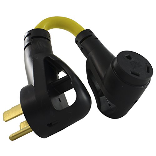 Conntek 15315 1.2-Feet RV 50A Lighted Ergo Grip Plug to RV 30A Lighted Ergo Grip Connector Adapter