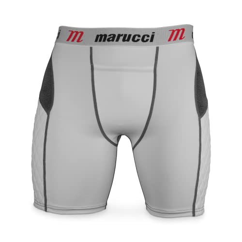Marucci mens Elite Shorts With Cup, Large, White Marucci Sports MASLCP W YL Youth Padded Slider Youth, White, XX-Large US