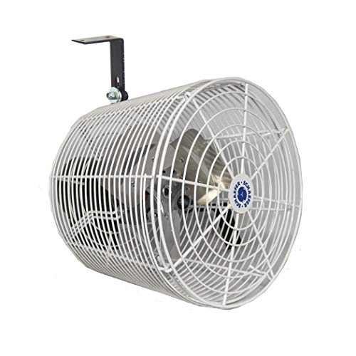 Schaefer VK12 Versa-Kool 12″ Deep Guard Greenhouse Circulation Fan, Made in USA, Horizontal Airflow, 1/10 HP, 1470CFM, L-shape Mount Included, White