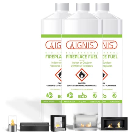 Bio Ethanol Fireplace Fuel – Ventless Indoor/Outdoor – 3 Quarts