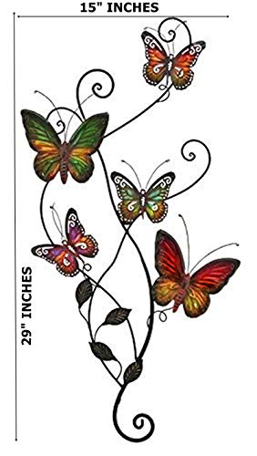 Bellaa Butterfly Metal Wall Art, 29×15 inch, Metal Wall Art, Metal Art Wall Decor, Outdoor Metal Wall Art, Metal Wall Art for Living Room, Garden, Patio, Home Decor. | The Storepaperoomates Retail Market - Fast Affordable Shopping