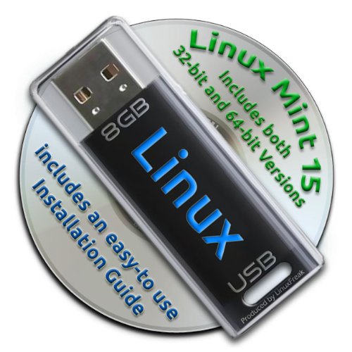 Linux Mint 15 on Bootable 8GB USB Flash Drive and DVD set – 32-bit and 64-bit.