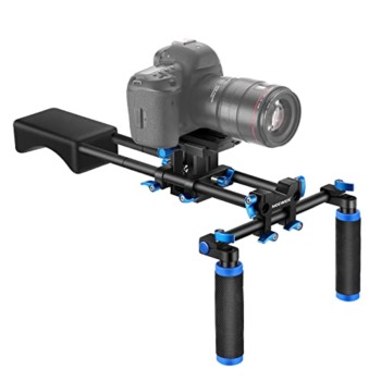 NEEWER Camera Shoulder Rig, Video Film Making System Kit for DSLR Camera and Camcorder with Soft Rubber Shoulder Pad and Dual Hand Grips, Compatible with Canon/Nikon/Sony, etc (Blue + Black) | The Storepaperoomates Retail Market - Fast Affordable Shopping