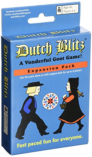 Dutch Blitz: Expansion Pack, Use Expansion Pack Alone or With Original Deck to Play With up to 8 Players, 4 New Card Colors, Fast Paced Fun for Everyone, For Ages 8 and Up