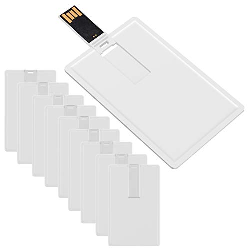 Enfain Credit Card USB 2.0 Flash Drives Memory Stick 8GB – 10 Pack White, for Bank, Book Store, Library, Photo Booth, Health Service
