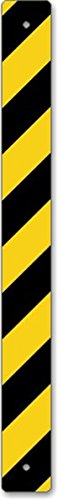 SmartSign – K-2185-FY-03×30 Reflective Sign Post Panel By | 3″ x 30″ 3M Fluorescent Diamond Grade Reflective Aluminum Black on Yellow