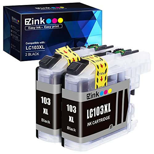 E-Z Ink (TM Compatible Ink Cartridge Replacement for Brother LC-103XL LC103XL LC103 XL LC103BK High Yield Compatible with DCP-J4110DW DCP-J152W MFC-J285DW MFC-J870DW MFC-J245 MFC-J4310DW (2 Black)