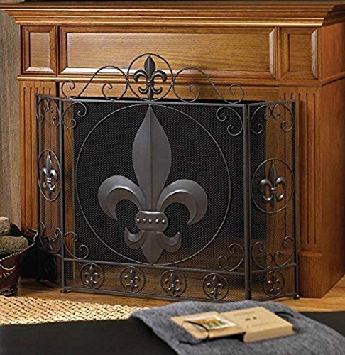 Zings & Thingz 57071349 French Flair Fireplace Screen, Black