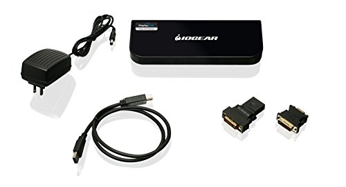 IOGEAR USB 3.0 9 in 1 Universal Docking Station – Dual Monitor with HDMI n DVI/VGA – 2 x USB 3.0 – 4 x USB 2.0 – Gigabit Ethernet – 3.5mm Audio Out – Laptop – Ultrabook -PCs – Mac – More – GUD300