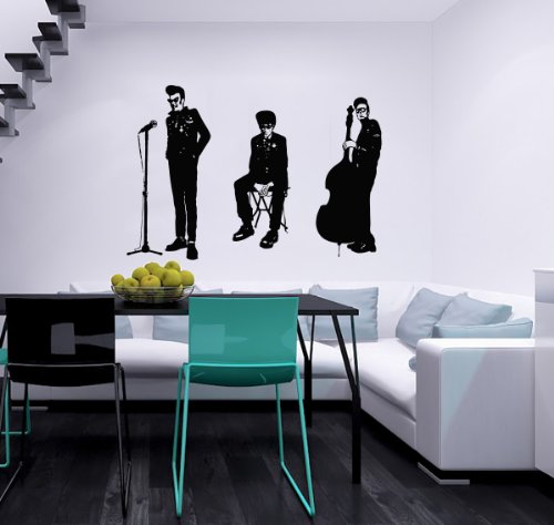 Wall Vinyl Decals Rockers Musicians Rock Style Music Decor Recording Music Studio Art Sticker Home Modern Stylish Interior Decor for Any Room Smooth and Flat Surfaces Housewares Murals Design Graphic Bedroom Living Room (5153)