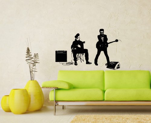 Wall Vinyl Decals Rockers Musicians Rock Style Music Decor Recording Music Studio Art Sticker Home Modern Stylish Interior Decor for Any Room Smooth and Flat Surfaces Housewares Murals Design Graphic Bedroom Living Room (5149)