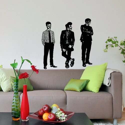 Wall Vinyl Decals Rockers Musicians Rock Style Music Decor Recording Music Studio Art Sticker Home Modern Stylish Interior Decor for Any Room Smooth and Flat Surfaces Housewares Murals Design Graphic Bedroom Living Room (5140)