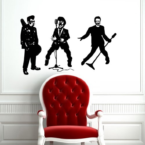 Wall Vinyl Decals Rockers Musicians Rock Style Music Decor Recording Music Studio Art Sticker Home Modern Stylish Interior Decor for Any Room Smooth and Flat Surfaces Housewares Murals Design Graphic Bedroom Living Room (5132)