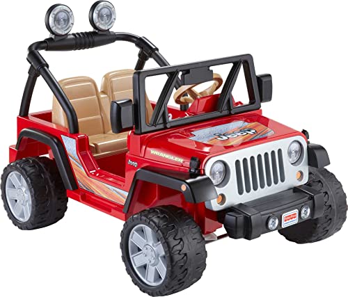 Power Wheels Jeep Wrangler Ride-On Battery Powered Vehicle With Charger & Storage Area For Preschool Kids Ages 3+ Years, Seats 2, Red