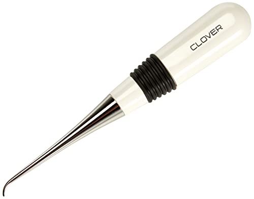 Clover 4880 Curved Awl for Sewing,White/Silver
