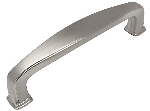 Cosmas 10 Pack 4390SN Satin Nickel Modern Cabinet Hardware Handle Pull – 3-1/2″ Inch (89mm) Hole Centers