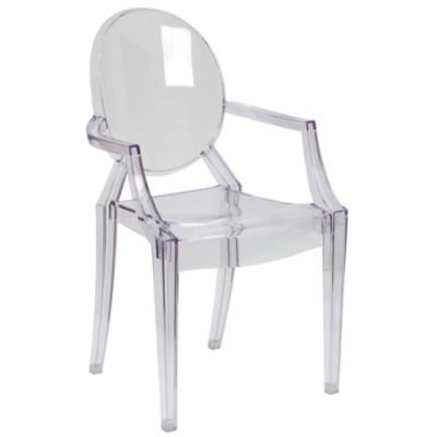 Flash Furniture 4 Pack Ghost Chair with Arms in Transparent Crystal