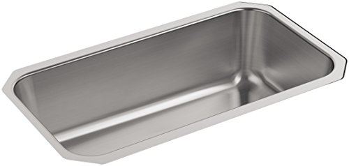 KOHLER 5290-NA Undertone 31-1/4-Inch x 17-7/8-Inch x 9-5/16-Inch Large Undermount Single-Bowl Kitchen Sink, Stainless Steel