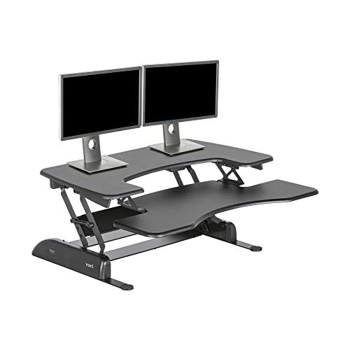 Vari – VariDesk Pro Plus 36 – Dual Monitor Standing Desk Converter – Adjustable Desk Riser with 11 Height Settings – Stand Up Home Office Workstation – Rising Desk with Spring Loaded Lift (Black)