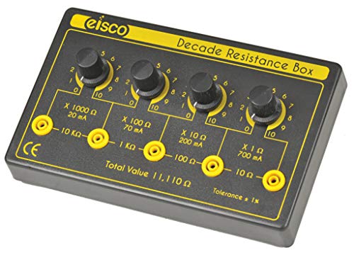 Decade Resistance Box – Ideal Substitution for Standard Resistors – Ranges Over Four Decades – 0 to 11,110 Ohms – Eisco Labs