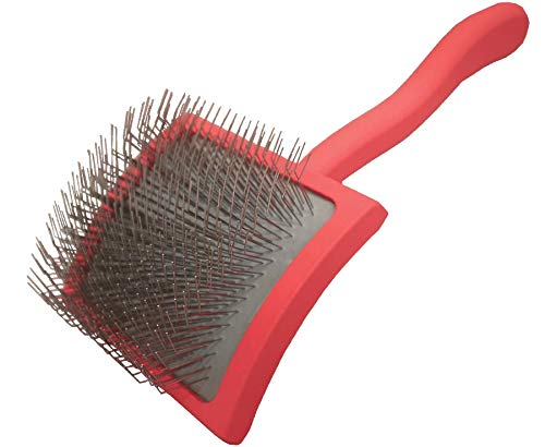Chris Christensen Big G Dog Slicker Brush, Groom Like a Professional, Fluff Detangle Style, Saves Time Energy, Made in Germany, Coral, Large