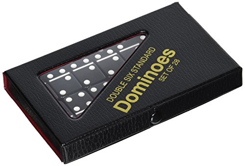 CHH 2408L-BLK Standard Double 6 Dominoes Game with Black Vinyl Case