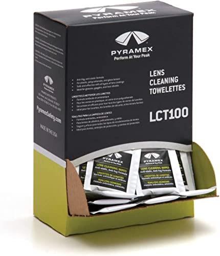 Pyramex Lens Cleaning Towelettes Anti-Fog (100 Per Box) – MS93170 (1 Box)
