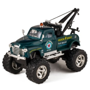 KiNSMART Green 1953 Chevy Off-Road Wrecker Die Cast Tow Truck Toy with Monster Wheels | The Storepaperoomates Retail Market - Fast Affordable Shopping