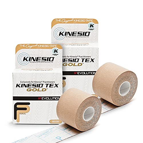 Kinesio Taping – Elastic Therapeutic Athletic Tape Tex Gold FP – Beige– 2 in. x 13 ft – 2 Pack