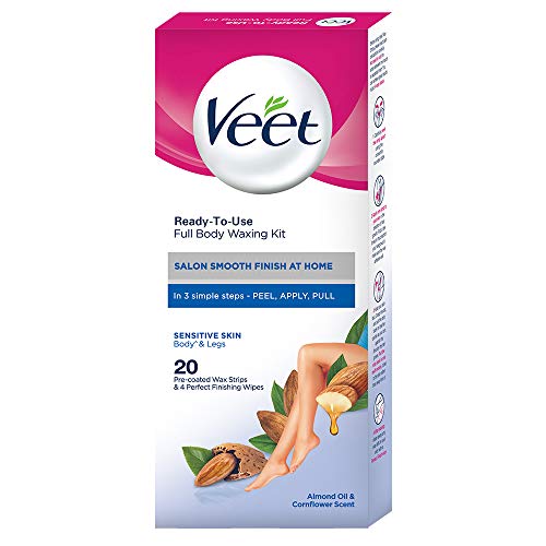 Veet Full Body Waxing Kit – Sensitive Skin (Pack of 20 Wax Strips)