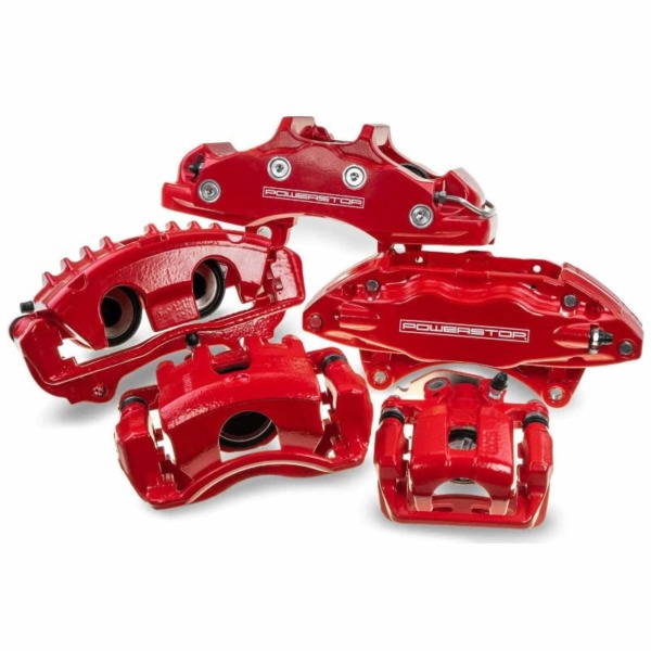 Power Stop Front S3122A Pair of High-Temp Red Powder Coated Calipers