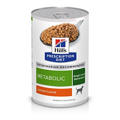 Hill’s Prescription Diet Metabolic Weight Management Chicken Flavor Wet Dog Food, Veterinary Diet, 13 oz. Cans, 12-Pack