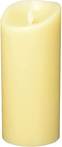 Flameless Vanilla Scented Moving Flame Candle with Timer (9 Ivory)