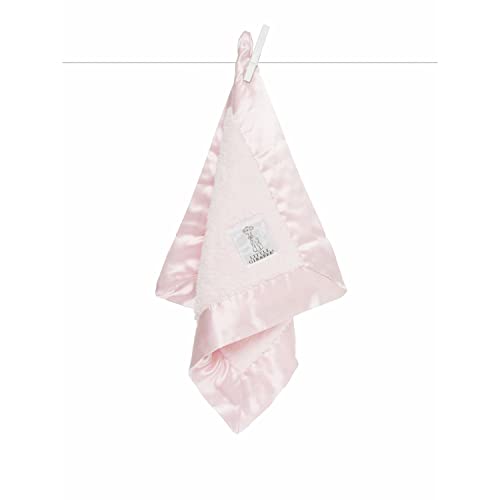 Little Giraffe Baby Blanket – Blanky – Soft Blanket with Satin Trim – Baby Stroller Blanket – Newborn Baby Essentials & Baby Gifts – 14×14 – Pink