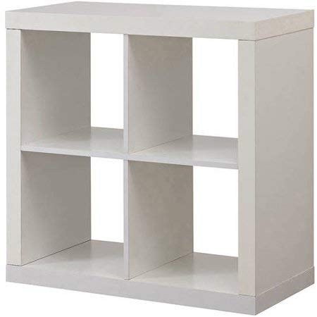 Better Homes and Gardens Bookshelf Square Storage Cabinet 4-Cube Organizer(White, 4-Cube)