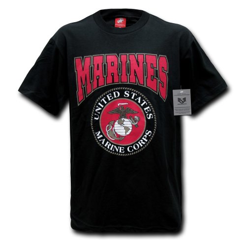 Rapiddominance Marines Classic Military T-Shirt, Black, Small