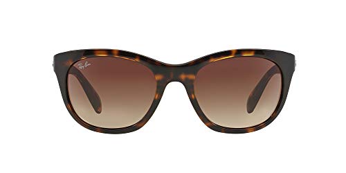 Ray-Ban Women’s RB4216 Square Sunglasses, Light Havana/Brown Gradient, 56 mm