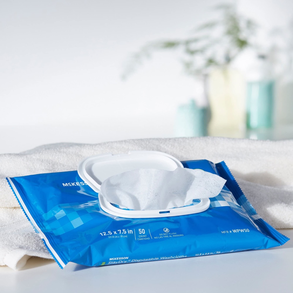 McKesson StayDry Disposable Wipes or Washcloths for Adults with Aloe, Incontinence, Alcohol-Free, 50 Wipes, 12 Packs, 600 Total | The Storepaperoomates Retail Market - Fast Affordable Shopping