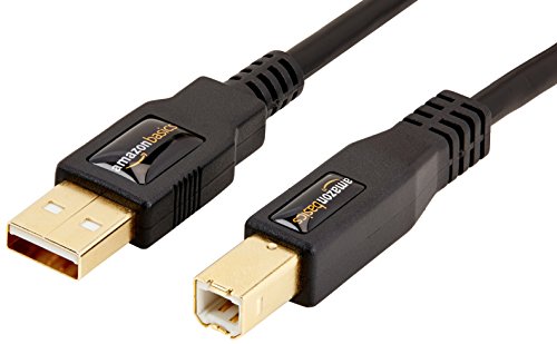 Amazon Basics USB 2.0 Printer Cable – A-Male to B-Male Cord – 10 Feet (3 Meters), Black