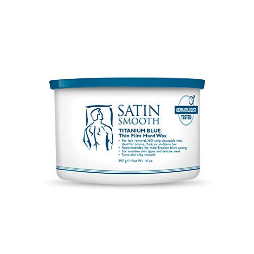 Satin Smooth Titanium Blue Thin Film Hard Hair Removal Wax 14oz.