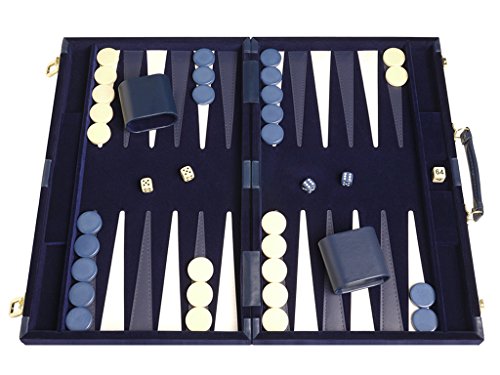 Deluxe Backgammon Set – Board Game (Blue – 18″x12″)