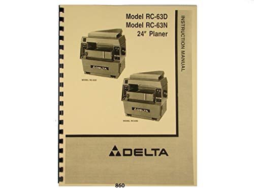 Delta 24″ Model RC-63D, RC-63N Wood Planer Instruction & Parts Manual