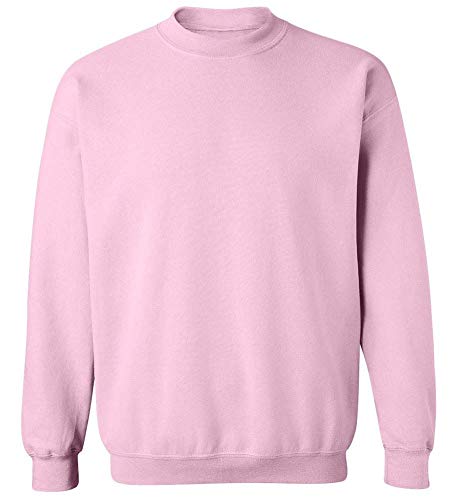 Joe’s USA Adult Classic Crewneck Sweatshirt-M-Pale Pink