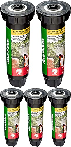 Rain Bird 1804VAN Professional Pop-Up Sprinkler, Adjustable 0� – 360� Pattern, 8′ – 15′ Spray Distance, 4″ Pop-up Height (5 Pack)